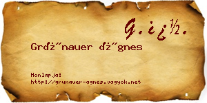 Grünauer Ágnes névjegykártya